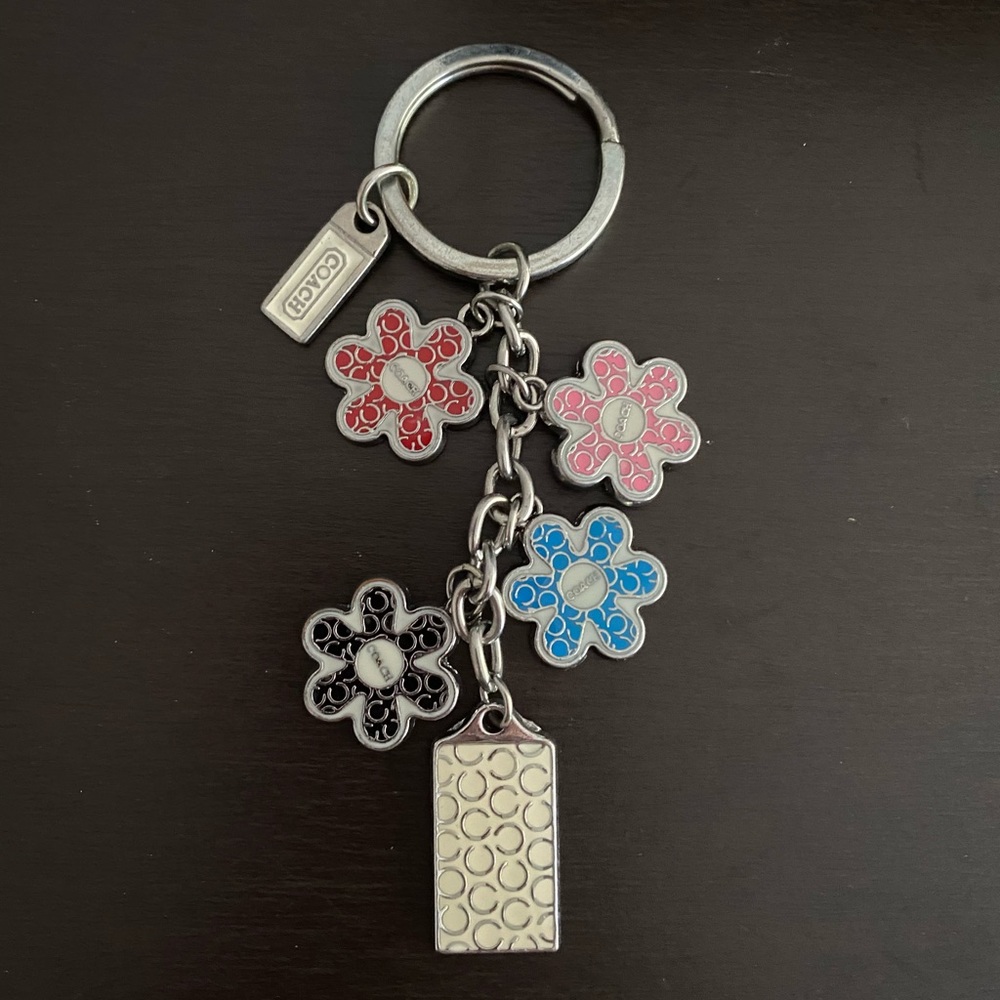 Coach flower keychain